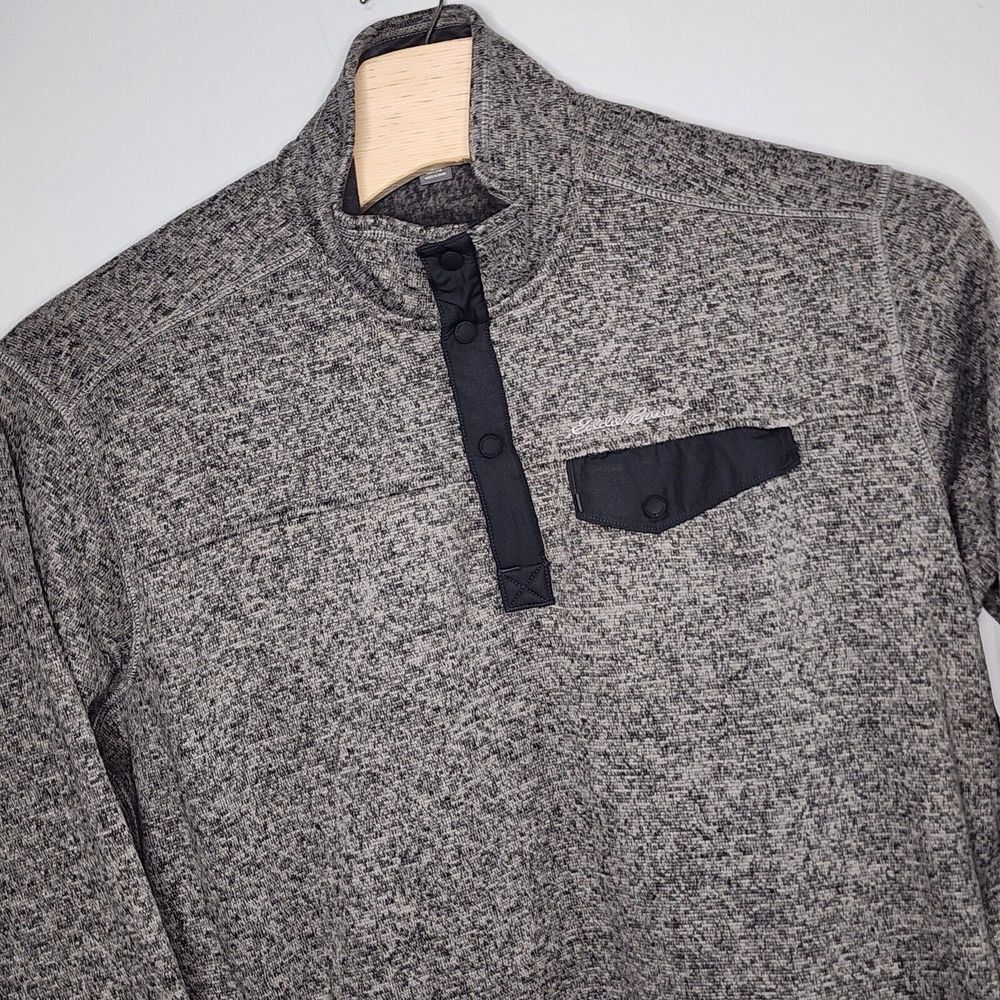 Eddie Bauer MR‎ Convector 2.0 Mens Size XL Fleece Snap Mock Neck Pullover Gray